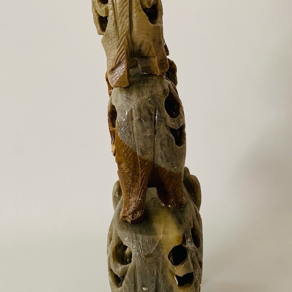 Handcrafted Elephant Sculpture in Brown and Gray - Picture 3 of 7